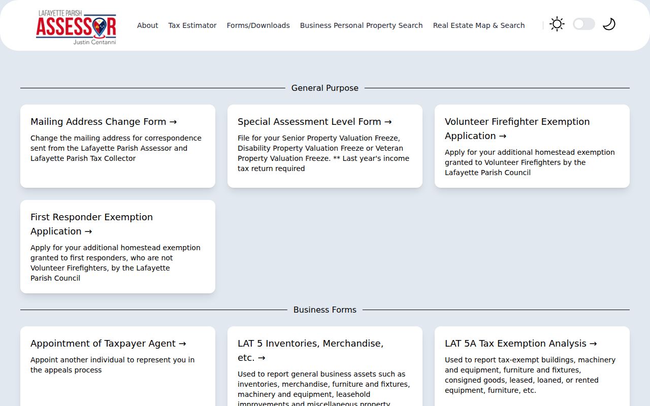 Lafayette city directory property research forms