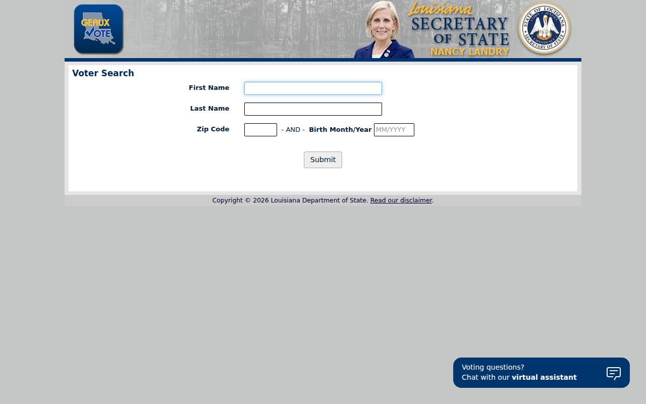 Lafayette residents directory Louisiana voter lookup