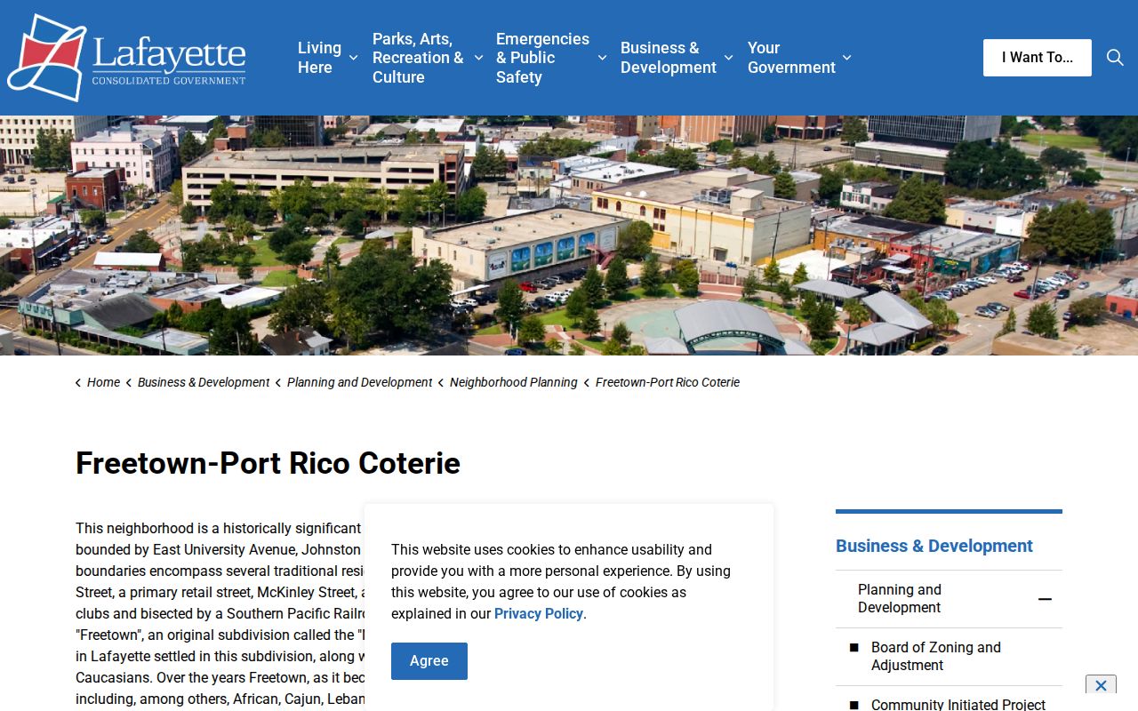 Lafayette street directory Freetown-Port Rico neighborhood page